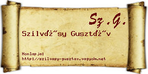 Szilvásy Gusztáv névjegykártya